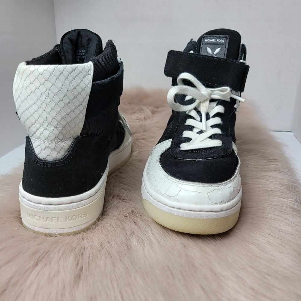 Michael Michael Kors Jaden Snake Print Leather High Tops Sneakers Size 6.5 - Picture 7 of 10